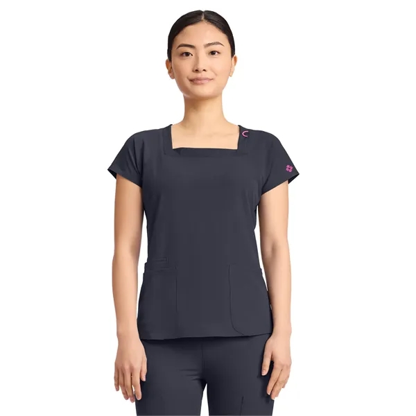 Med Couture - AMP - Women's 3-Pocket Square Neck Scrub Top... from ASI 86018 Scrub Authority