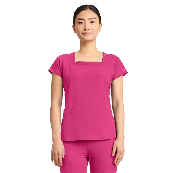 Med Couture - AMP - Women's 3-Pocket Square Neck Scrub Top... from ASI 86018 Scrub Authority