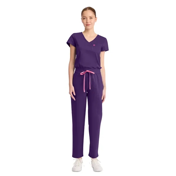 Med Couture - MC AMP KNIT - Women's 5-Pocket V-Neck Jumpsuit... from ASI 86018 Scrub Authority