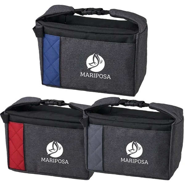 Insulated lunch bag made of 300D heathered polyester and quilted 600D... from ASI 37218 Athena Promo (tm)