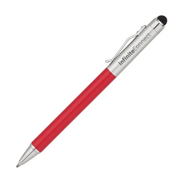 Twist-action aluminum ballpoint pen with bright lacquered barrel, matte silver clip,... from ASI 67866 Logomark/Valumark / Valumark™