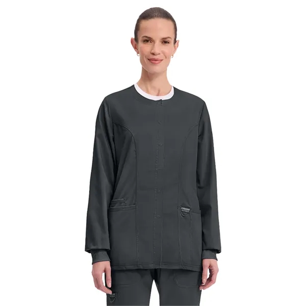 Cherokee WW Revolution Women's Snap Front Warm-Up Jacket... from ASI 86018 Scrub Authority / Uniform Stores