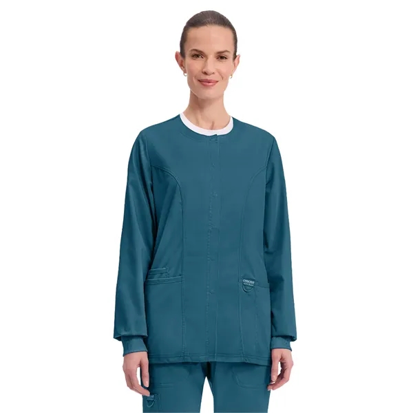 Cherokee WW Revolution Women's Snap Front Warm-Up Jacket... from ASI 86018 Scrub Authority / Uniform Stores