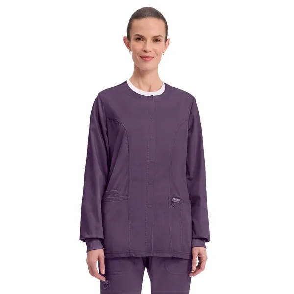 Cherokee WW Revolution Women's Snap Front Warm-Up Jacket... from ASI 86018 Scrub Authority / Uniform Stores