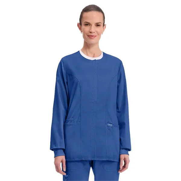 Cherokee WW Revolution Women's Snap Front Warm-Up Jacket... from ASI 86018 Scrub Authority / Uniform Stores
