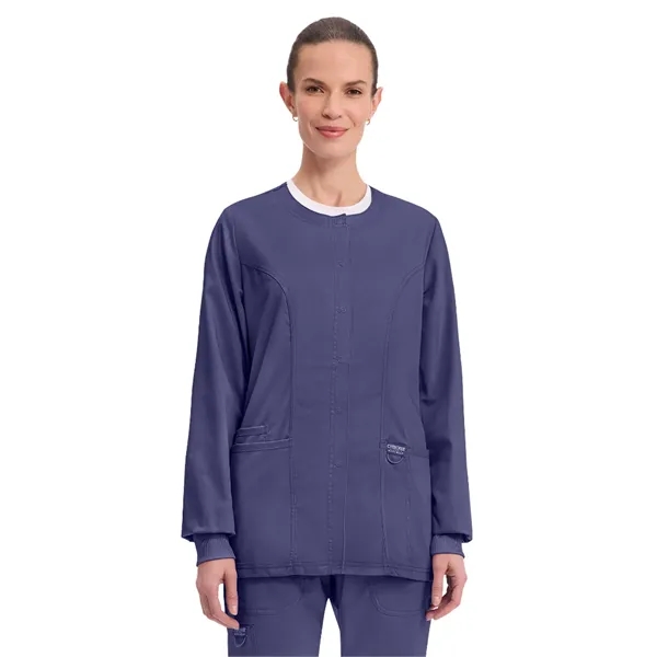 Cherokee WW Revolution Women's Snap Front Warm-Up Jacket... from ASI 86018 Scrub Authority / Uniform Stores