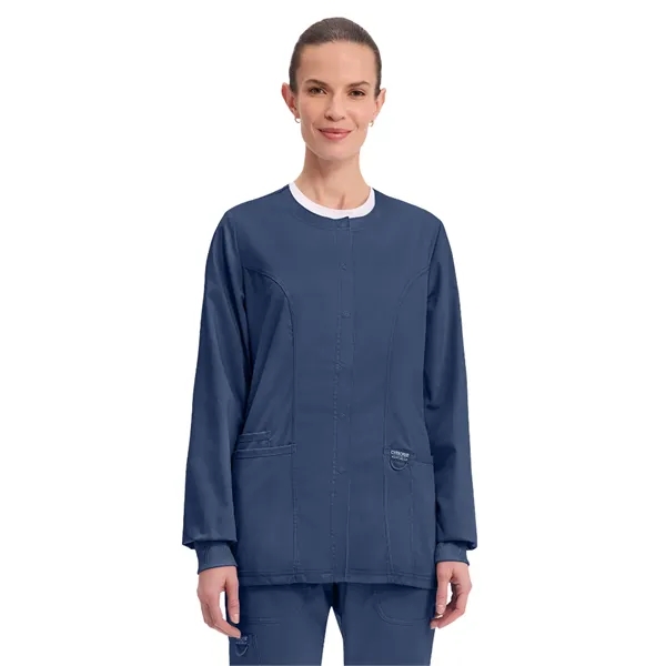 Cherokee WW Revolution Women's Snap Front Warm-Up Jacket... from ASI 86018 Scrub Authority / Uniform Stores