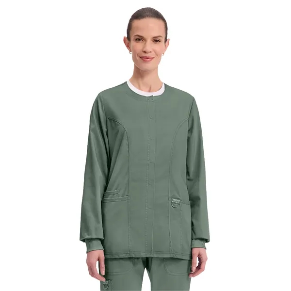 Cherokee WW Revolution Women's Snap Front Warm-Up Jacket... from ASI 86018 Scrub Authority / Uniform Stores