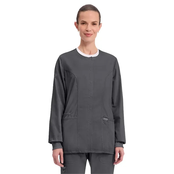 Cherokee WW Revolution Women's Snap Front Warm-Up Jacket... from ASI 86018 Scrub Authority / Uniform Stores
