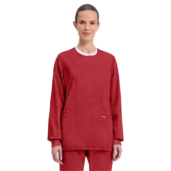 Cherokee WW Revolution Women's Snap Front Warm-Up Jacket... from ASI 86018 Scrub Authority / Uniform Stores