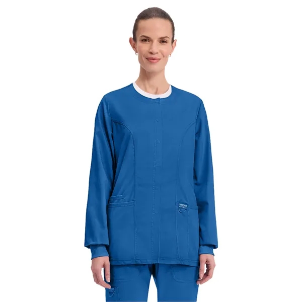 Cherokee WW Revolution Women's Snap Front Warm-Up Jacket... from ASI 86018 Scrub Authority / Uniform Stores