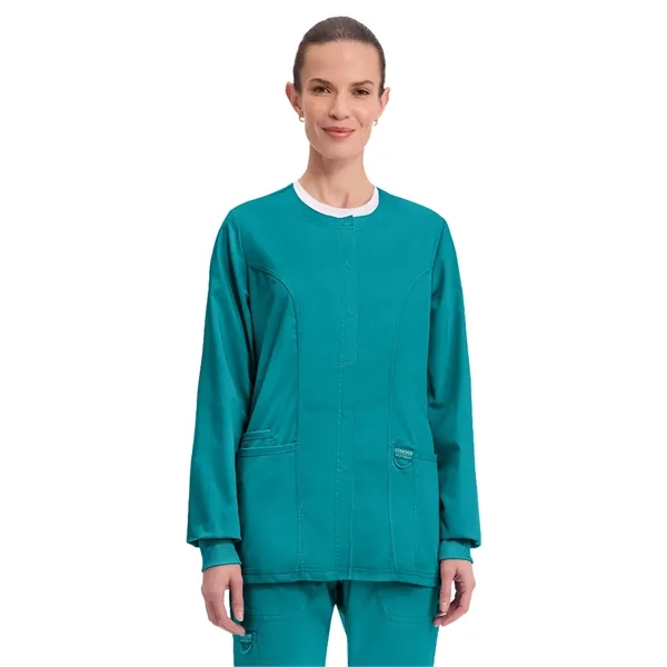 Cherokee WW Revolution Women's Snap Front Warm-Up Jacket... from ASI 86018 Scrub Authority / Uniform Stores