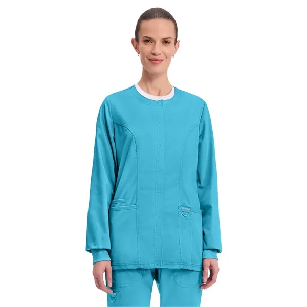Cherokee WW Revolution Women's Snap Front Warm-Up Jacket... from ASI 86018 Scrub Authority / Uniform Stores