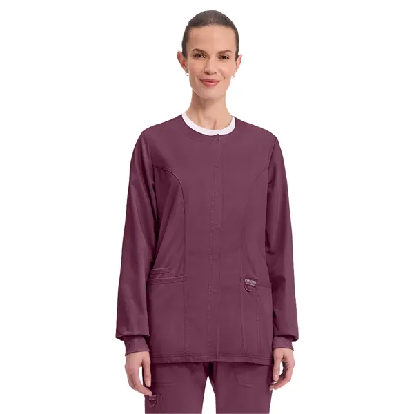 Cherokee WW Revolution Women's Snap Front Warm-Up Jacket... from ASI 86018 Scrub Authority / Uniform Stores
