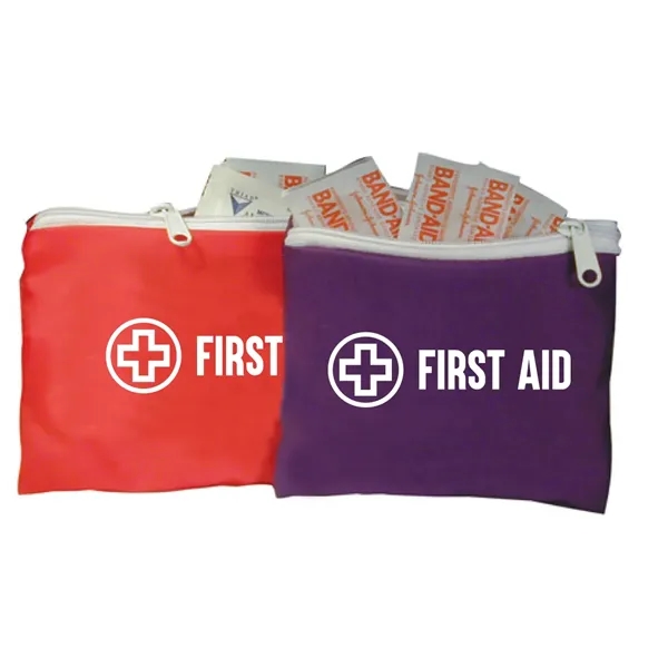 Zippered first aid travel kit includes 2 aspirins, 1 antacid, 2... from ASI 31260 AdCapitol