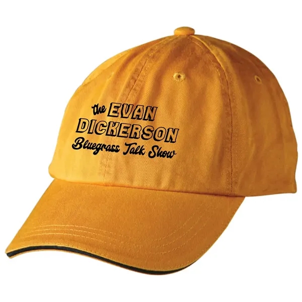 Low profile 6 panel baseball cap, with a sandwich bill and... from ASI 31260 AdCapitol
