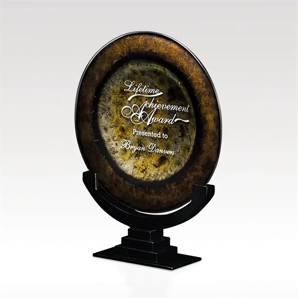 ArtGlass award with deep earth tones of chocolates and gold.... from ASI 93986 Visions/Awardcraft