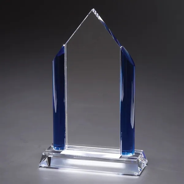 9" x 6" x 2.25" optically perfect glass award with brilliant... from ASI 68507 The Magnet Group / Benchmark Crystal & Clocks
