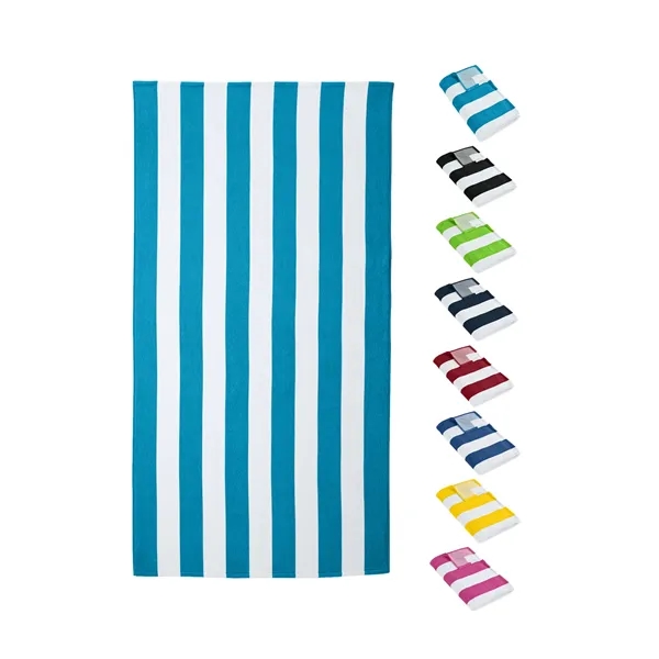 Soft, absorbent cotton beach towel with fade-resistant cabana stripes-perfect for custom... from ASI 72657 Active Life Promo / Active Life Promo Active Life