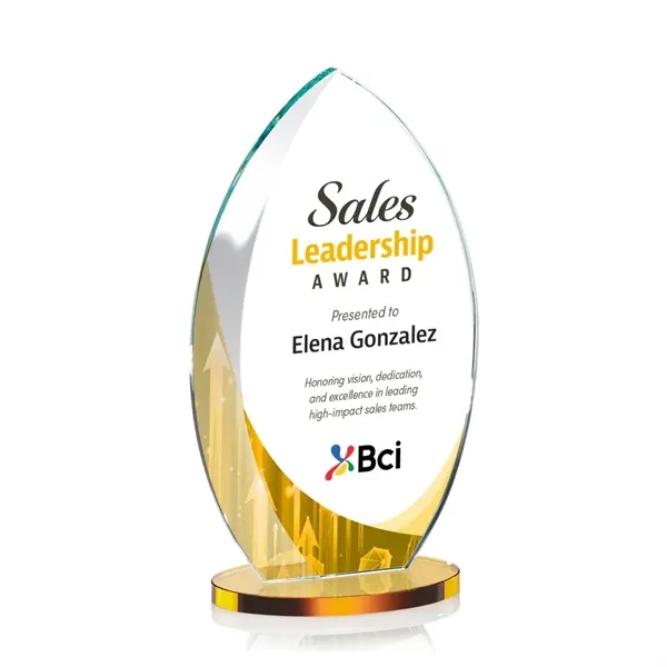 Starfire Windermere Award with Amber base and full color VividPrint imprint... from ASI 84592 St Regis Group / St Regis