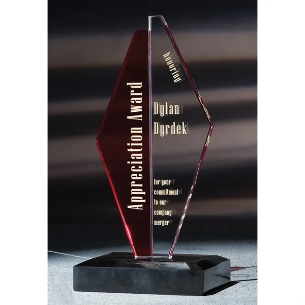 Enchanting ruby red crystal pairs with glistening clear crystal posing an... from ASI 93986 Visions/Awardcraft