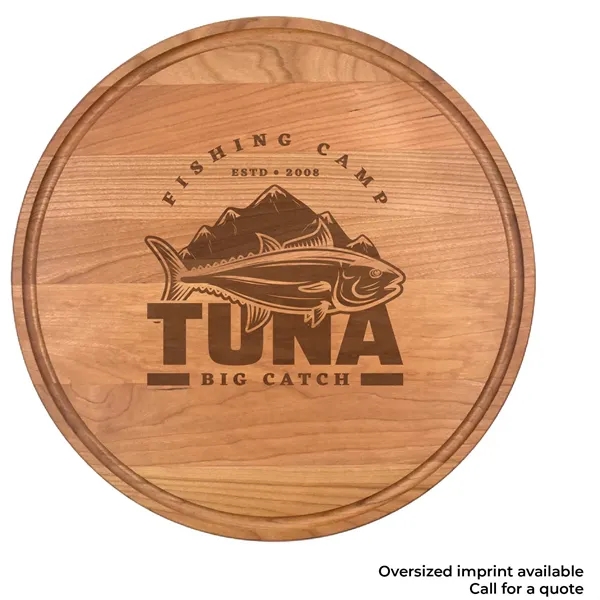13 1/2" x 13 1/2" x 3/4" round cherry wood cutting... from ASI 74601 Calico