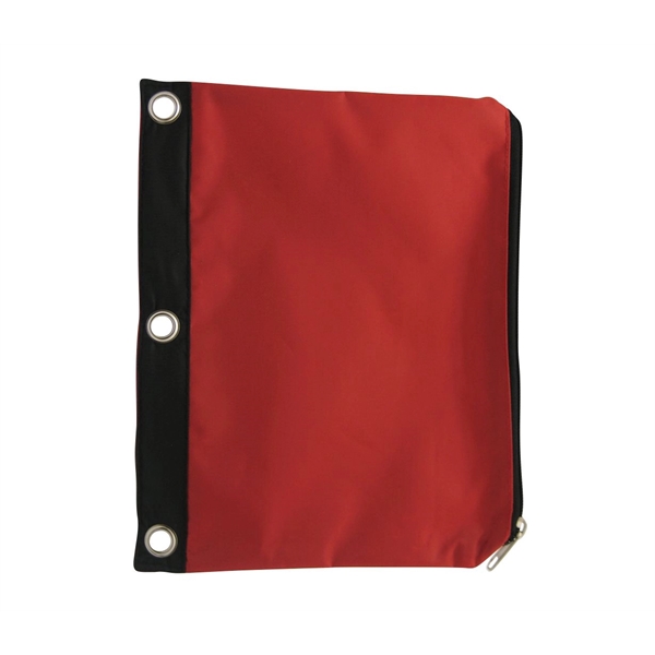 three-ring binder style zippered pen and pencil case in assorted colors.... from ASI 63549 Jornik Manufacturing Corp / Jornik