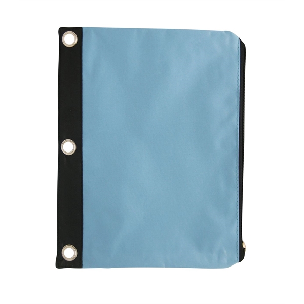 three-ring binder style zippered pen and pencil case in assorted colors.... from ASI 63549 Jornik Manufacturing Corp / Jornik