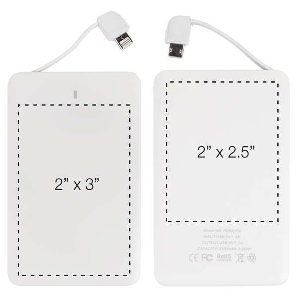 2,500mAh; 3-in-1 Universal built-in Lightning, Micro USB, USB-C charging cables... from ASI 62124 iClick, Inc. / iClick®