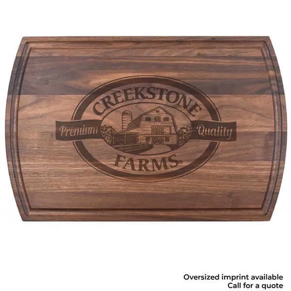10 1/2" x 16" x 3/4" walnut cutting board with curved... from ASI 74601 Calico