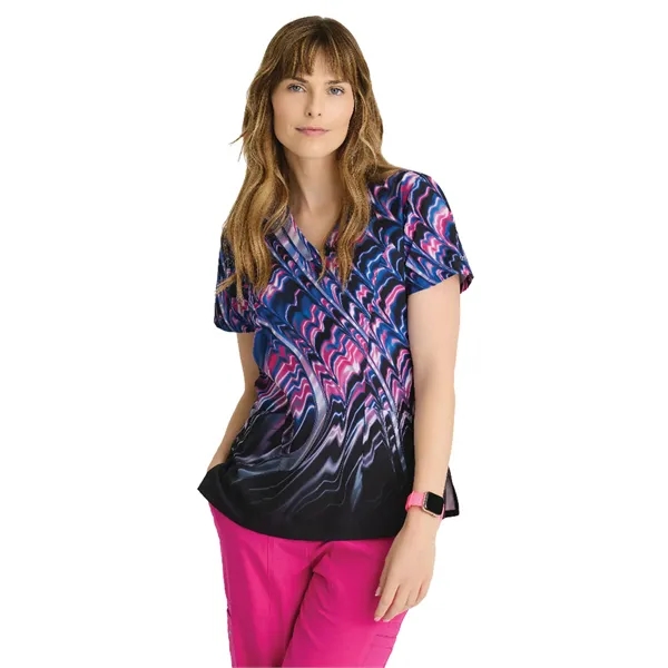 Barco ONE 4-Pocket V-Neck Fashion Print Top for Women- Medical Scrub... from ASI 86018 Scrub Authority / Uniform Stores