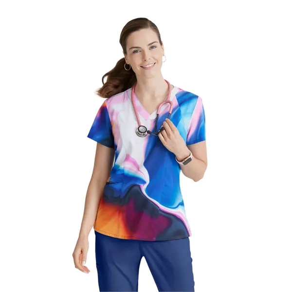 Barco ONE 4-Pocket V-Neck Fashion Print Top for Women- Medical Scrub... from ASI 86018 Scrub Authority / Uniform Stores
