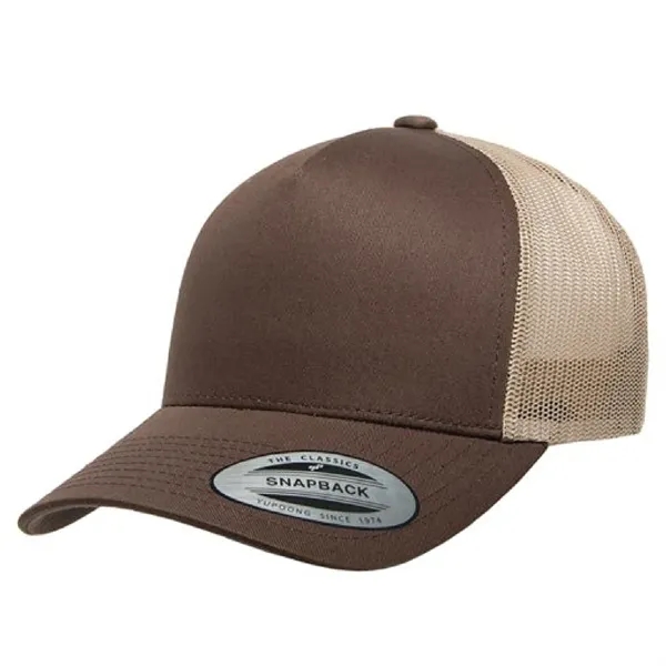 Yupoong 6506 YP Classics Five-Panel Retro Trucker Hat with leatherette patches... from ASI 74601 Calico