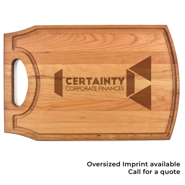 10 1/2" x 17 1/2" x 3/4" cherry wood curved cutting... from ASI 74601 Calico