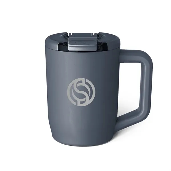 15 oz, insulated travel mug made of stainless steel with spill-resistant... from ASI 61125 Hit Promotional Products / Hit®