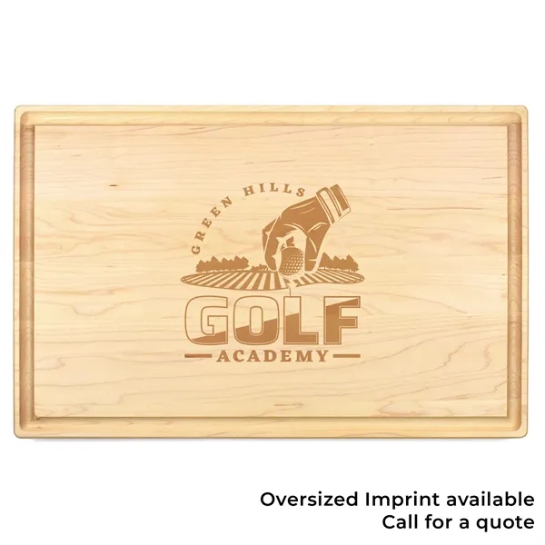 11" x 17" x 1" maple wood cutting board with all-around... from ASI 74601 Calico