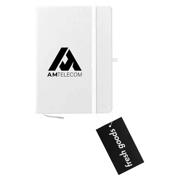80 page lined notebook with bookmark, strap closure and pen loop;... from ASI 61125 Hit Promotional Products / Hit®