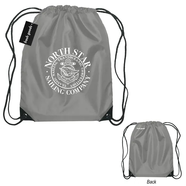 18" x 14" drawstring backpack with a Fresh Goods hang tag.... from ASI 61125 Hit Promotional Products / Hit®