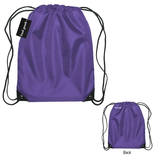 18" x 14" drawstring backpack with a Fresh Goods hang tag.... from ASI 61125 Hit Promotional Products / Hit®