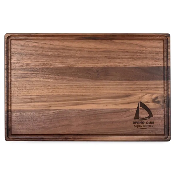 11" x 17" x 1" rectangular walnut cutting board with all-around... from ASI 74601 Calico