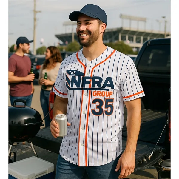 Baseball Jersey with full color imprint all over, full button front... from ASI 72657 Active Life Promo / Active Life Promo