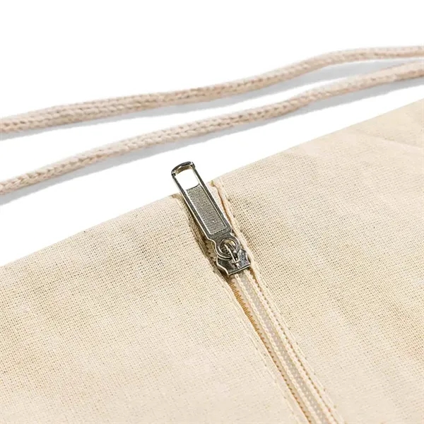 Eco-friendly cotton drawstring backpack with zippered front pocket, perfect for school,... from ASI 67557 LimeLight Ent