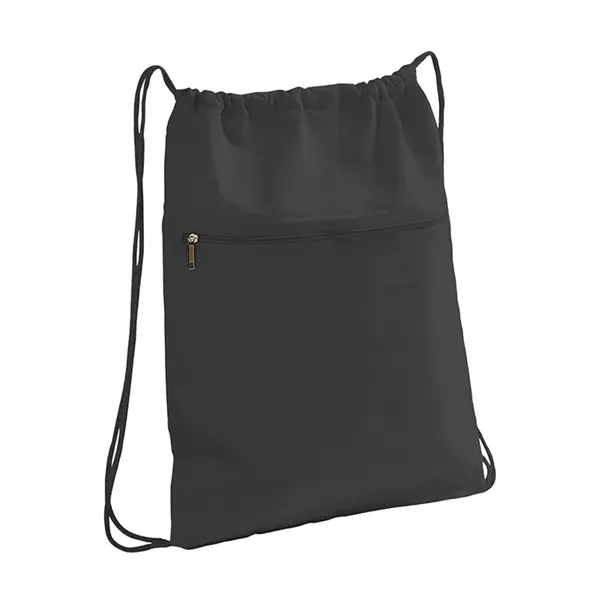 Eco-friendly cotton canvas drawstring backpack with front zip pocket, great for... from ASI 67557 LimeLight Ent