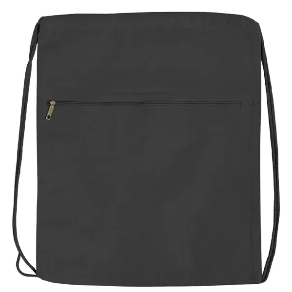 Eco-friendly cotton canvas drawstring backpack with front zip pocket, great for... from ASI 67557 LimeLight Ent