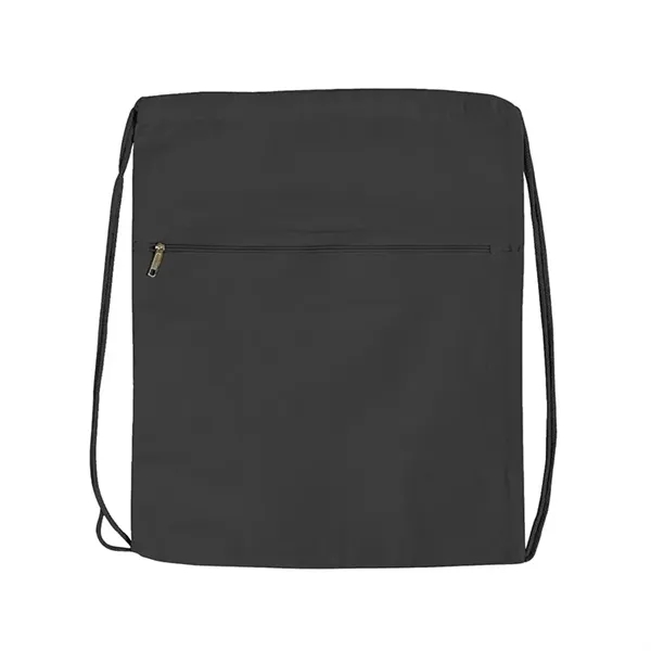 Eco-friendly cotton canvas drawstring backpack with front zip pocket, great for... from ASI 67557 LimeLight Ent