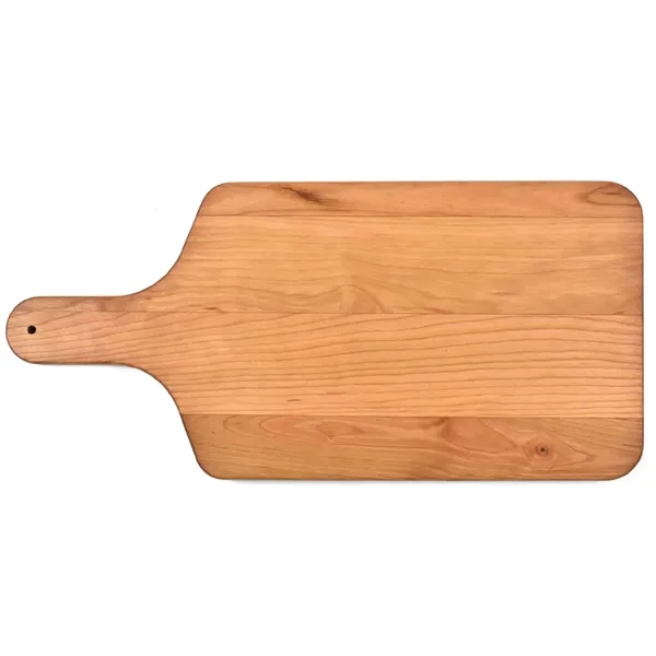 8" x 17" x 3/4" paddle-shaped cherry wood cutting board with... from ASI 74601 Calico