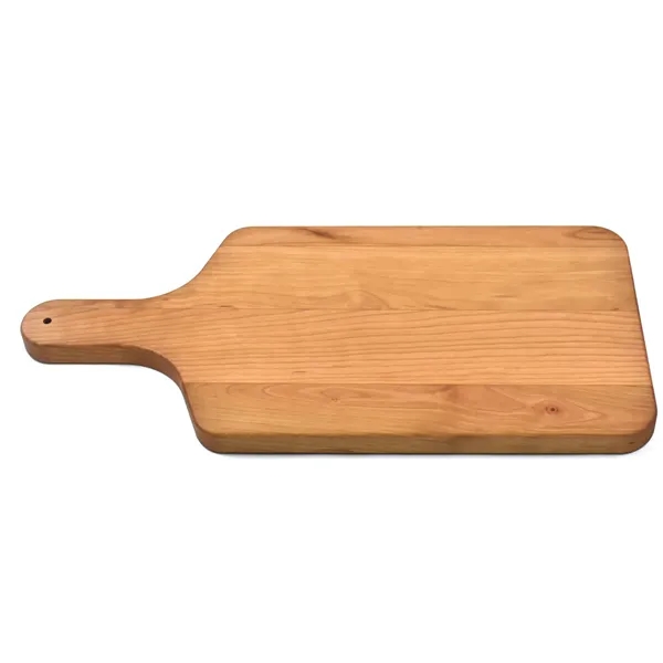 8" x 17" x 3/4" paddle-shaped cherry wood cutting board with... from ASI 74601 Calico