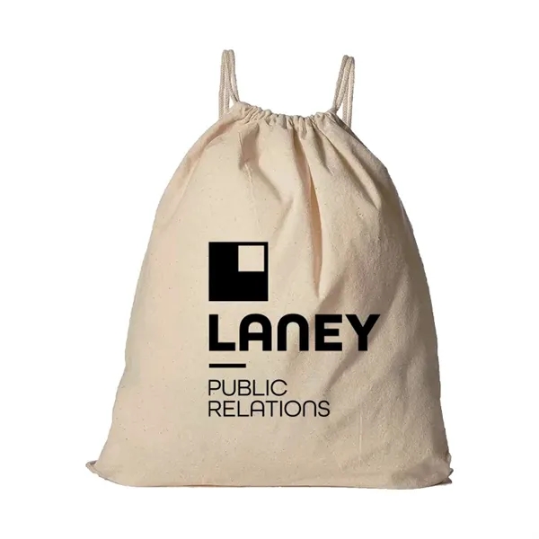 Lightweight organic cotton drawstring backpack ideal for school, gym, or eco-conscious... from ASI 67557 LimeLight Ent