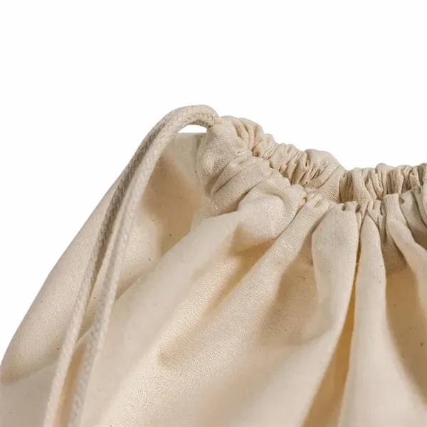 Lightweight organic cotton drawstring backpack ideal for school, gym, or eco-conscious... from ASI 67557 LimeLight Ent