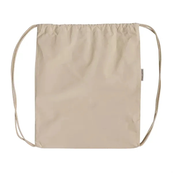 Lightweight organic cotton drawstring backpack ideal for school, gym, or eco-conscious... from ASI 67557 LimeLight Ent